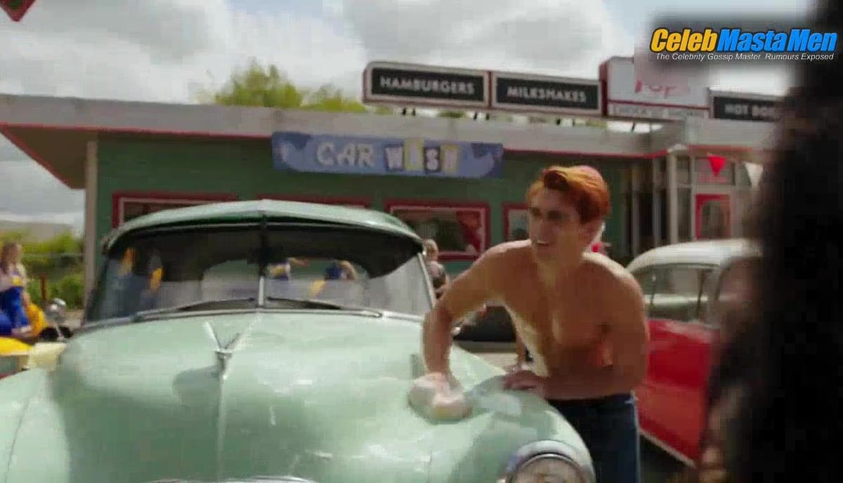 Eli Goree, Charles Melton and K.J. Apa Bare Chest Scene in Riverdale
