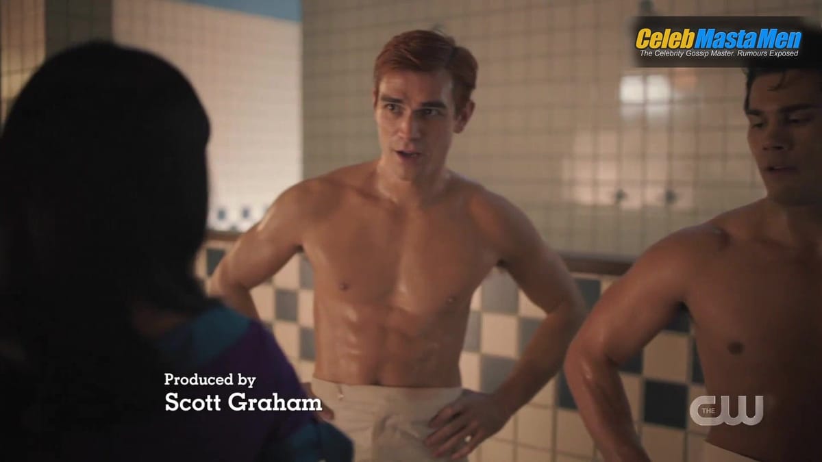 K.J. Apa, Charles Melton and Drew Tanner's Bare Chest Scene in Riverdale